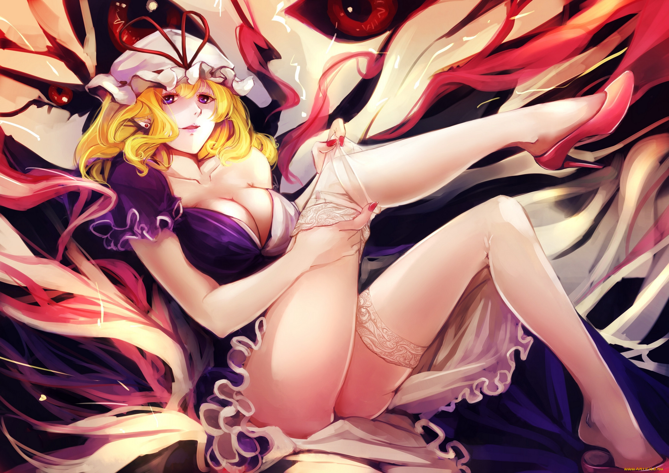 , touhou, , , , kalalasan, yakumo, yukari